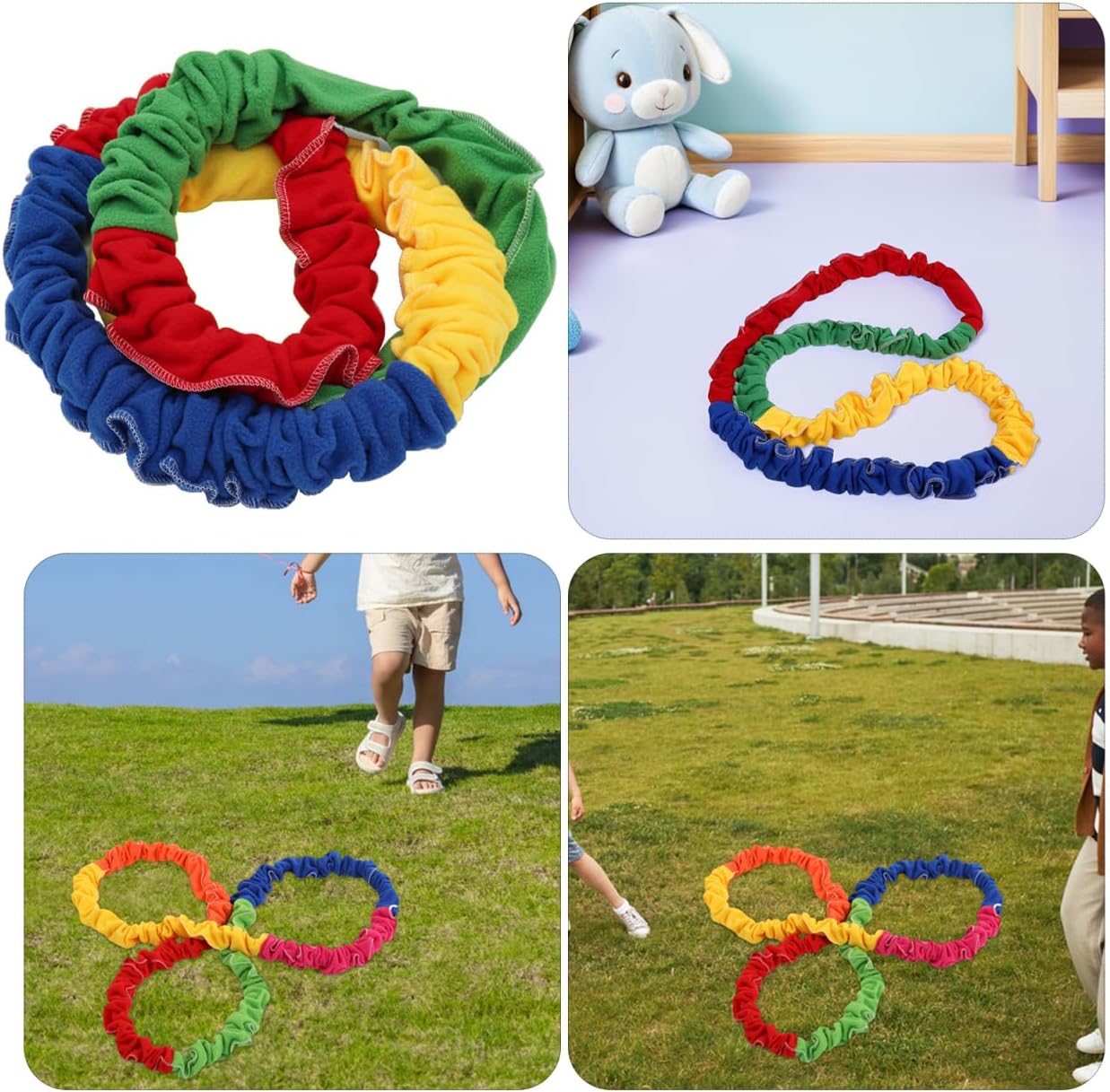 Kisangel Kids Exercise Equipment Elastic Stretch Band Outdoor Activity Band for Team Building Physical Education and Dynamic Movement Training