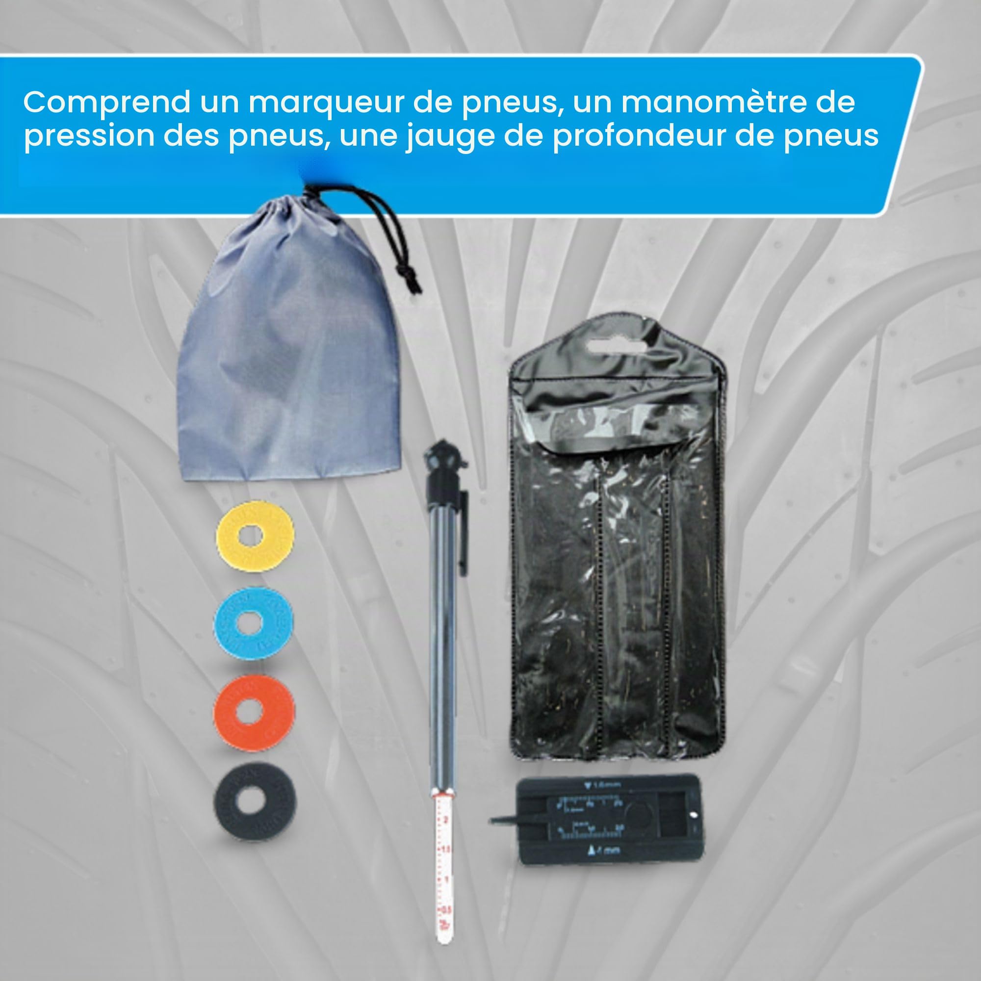 cartrend Cotons de jante, arbre de jante mobile avec housse de protection pour pneus, jusqu'à 255 mm de largeur, coussinets pour protéger les jantes