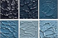 Vista 4 de Blue Berry Sorbet Smash 3D Glossy Plaster Relief Wall Sculpture Tiles Acrylic, MDF Wood, Mixed Media, Abstract, Modern Design, Mix and Match