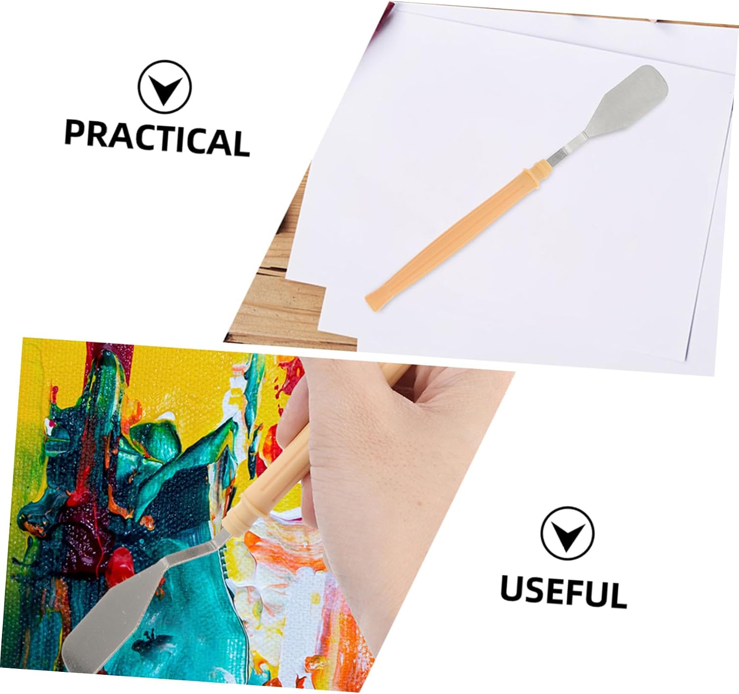 STOBOK 12pcs Palette Knife Drawing Scraper Practical Paint Spatulas Drawing Spatula Useful Painting Mixing Scrapers Pallet Paint Tray Scrapers Color Mixing Spatulas Plastic Khaki