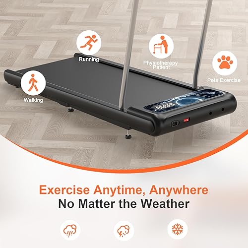 Miniatura 7 de Walking Treadmill Pad with Incline - Portable Under Desk Treadmill, Walking Mat Pad with Handle Bar, 2.5HP Low Noise, 2 in 1 Treadmills for Home