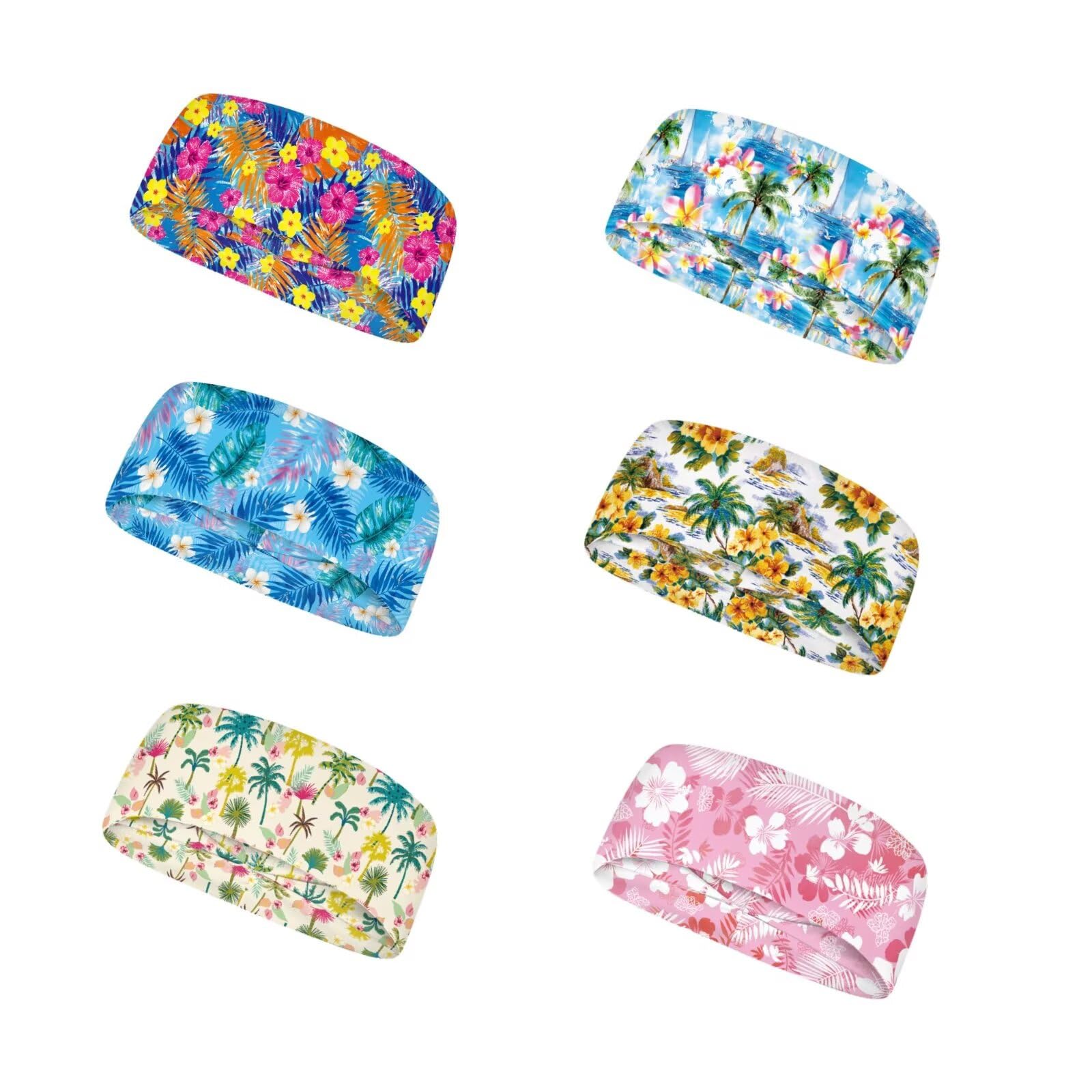 Forchrinse Sunflower with Text Print 6Pieces Sport Sweatband Headband for Soft Elasitc Headband Hair Bands Unisex Outdoor Sport Headbands