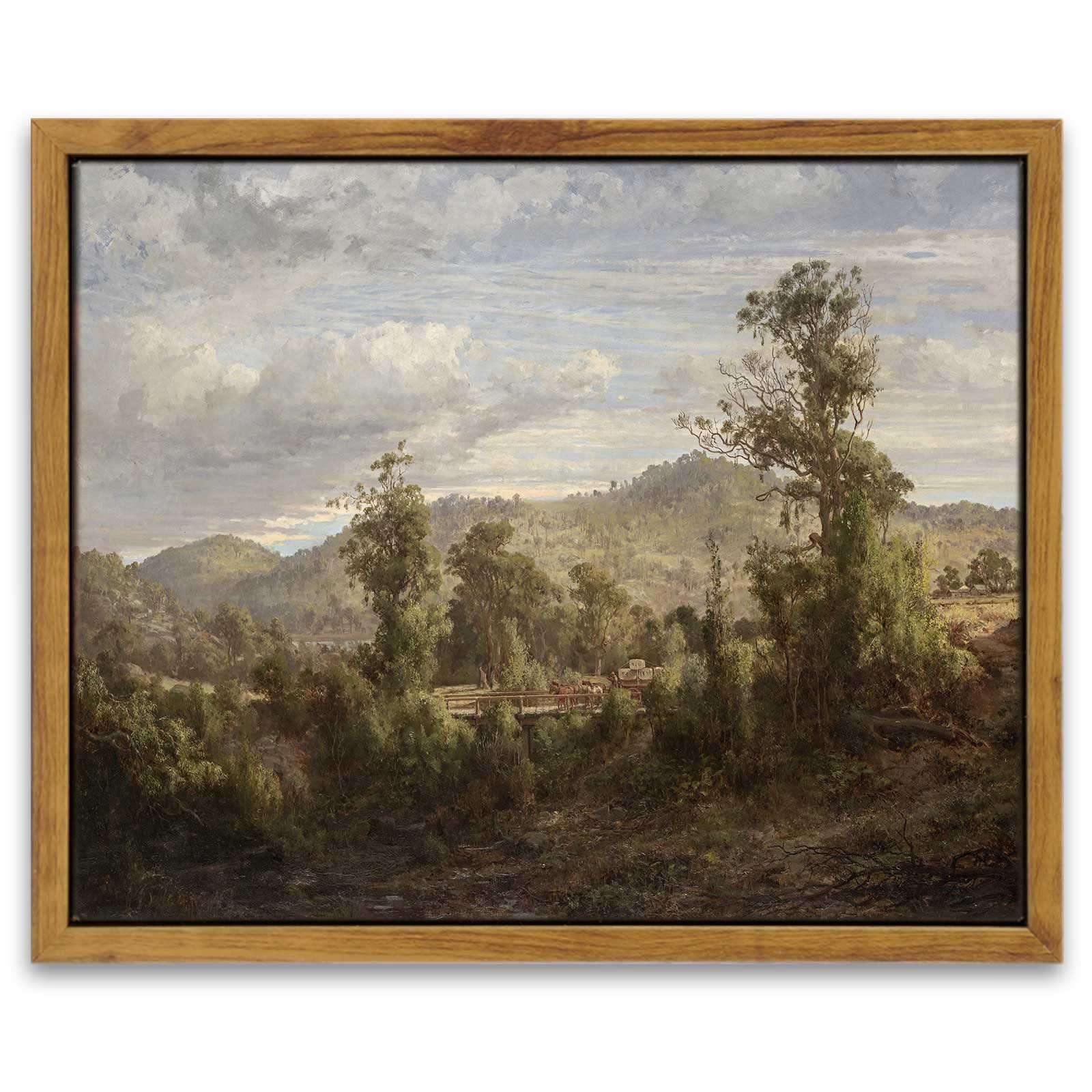 InSimSea Framed Canvas Wall Art Vintage Decor, Home Decor Vintage Landscape Oil Painting Canvas Wall Art Decorations for Living Room Kitchen Office