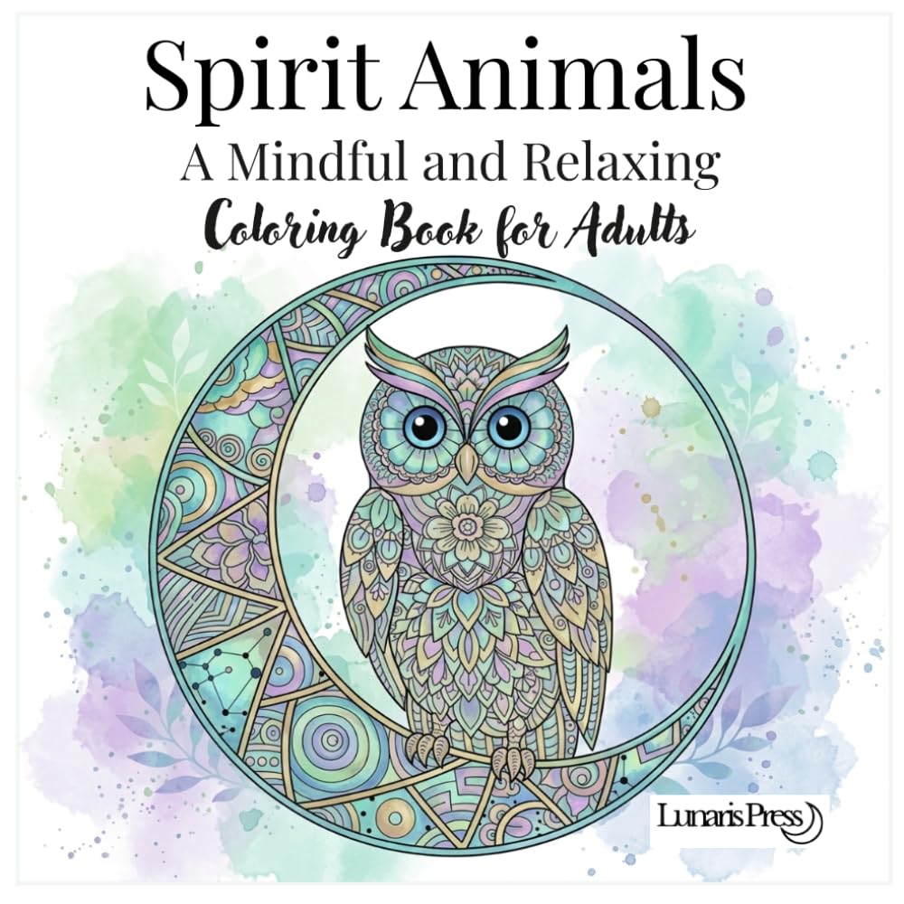 Spirit Animals: A Simple and Relaxing Coloring Book for Adults