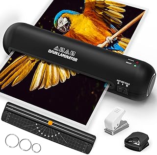 Laminator, 9-Inch Cold Thermal Laminator Machine with 20 Laminating Sheets for Teachers, 6 in 1 Mini Personal Lamination Kit with Pouches Cutter for Home Office School