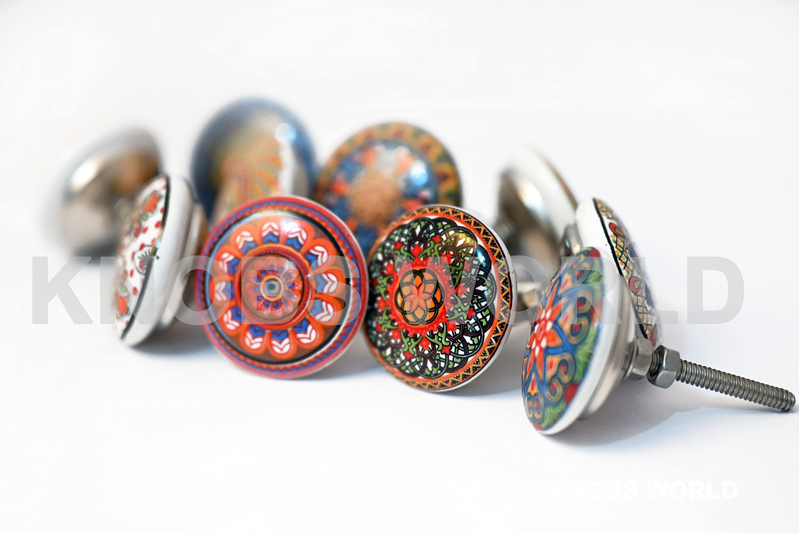 Uchwyty ceramiczne w stylu vintage z motywem kwiatowym, mieszane, do drzwi, szafki, szuflady, 10 szt., xfer