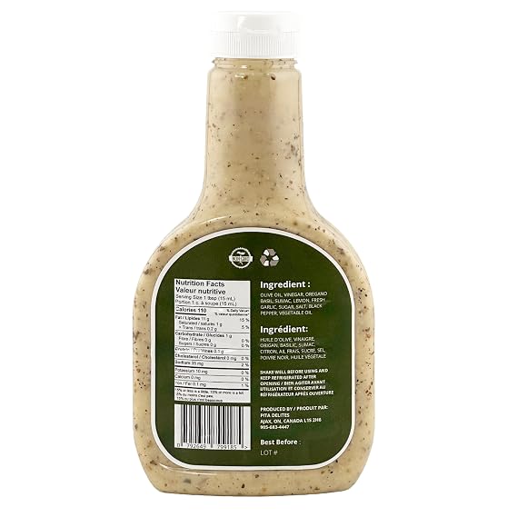 Original Delites Mediterranean Vinaigrette | Rich, Restaurant-Style Flavor for Salads & Dips | Vegan, Dairy-Free, 16 fl oz