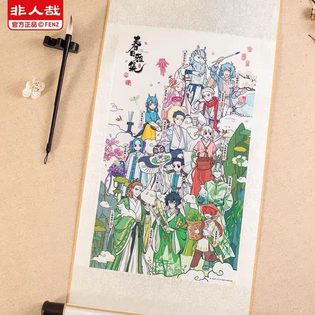 真筆】ミニ掛け軸 桃香の雛◇金武蘇春 (新品) 【真筆】ミニ掛け軸 桃香の