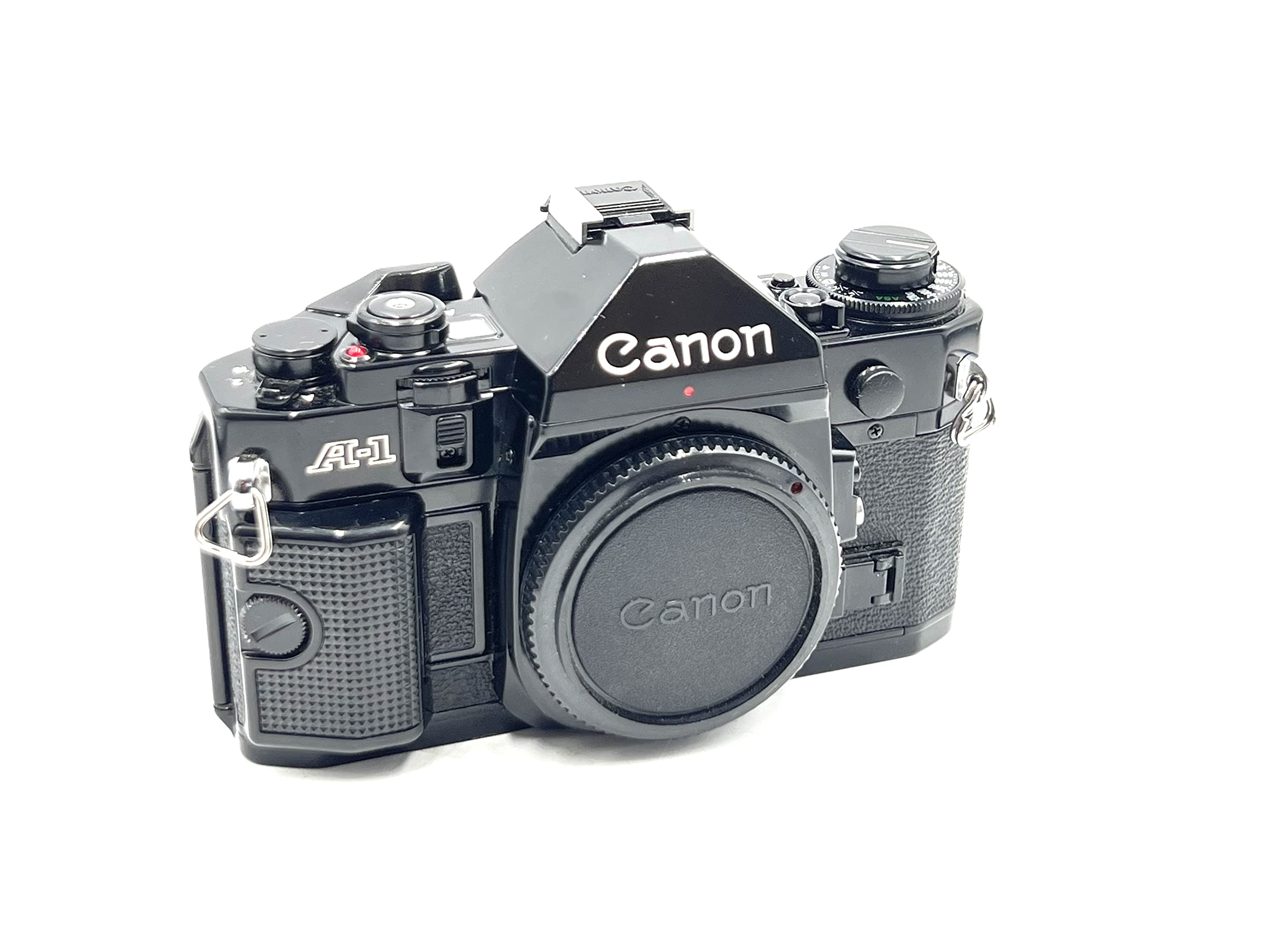 Black Canon A-1 SLR 35mm Manual Focus Camera; Body only, Lens is