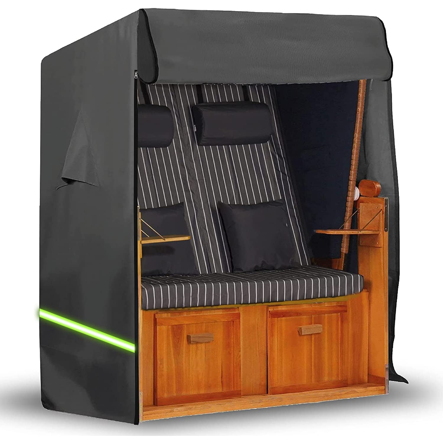 Copertura Per Sedia A Sdraio Qwork - Tessuto Oxford 420D Con PVC, Impermeabile, UV Resistant - Foto 3