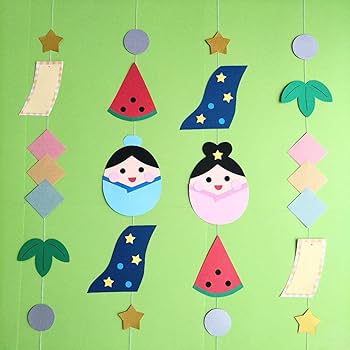 Amazon | 七夕 吊るし飾り ガーランド 壁面飾り 織姫 彦星 6月7月 夏