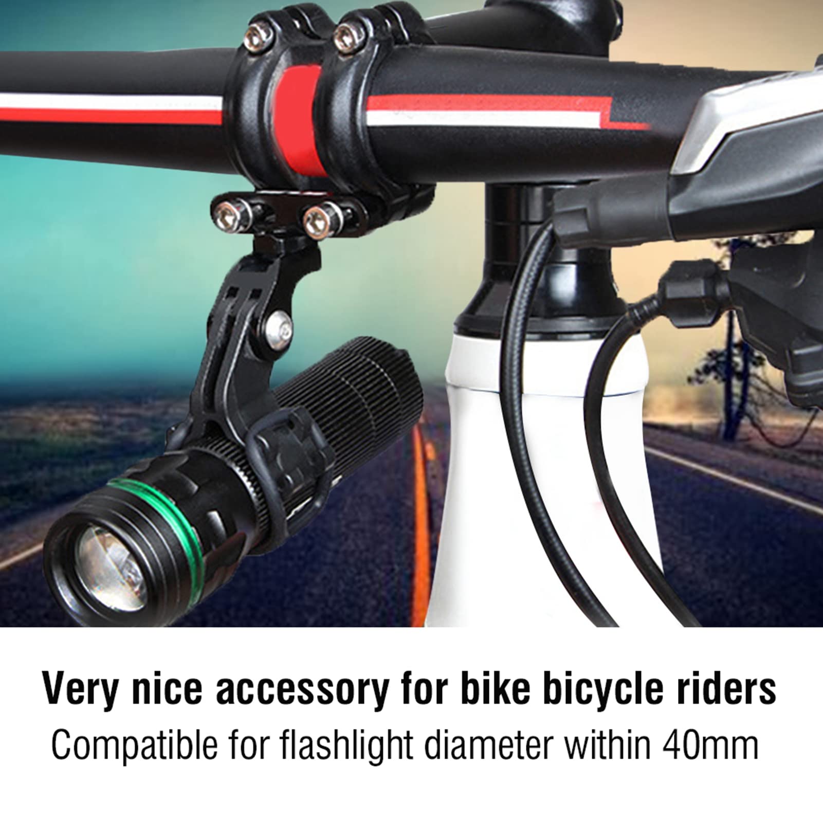 Support De Lampe Avant Pour Vélo - Montage Sur Guidon - Clip En Silicone