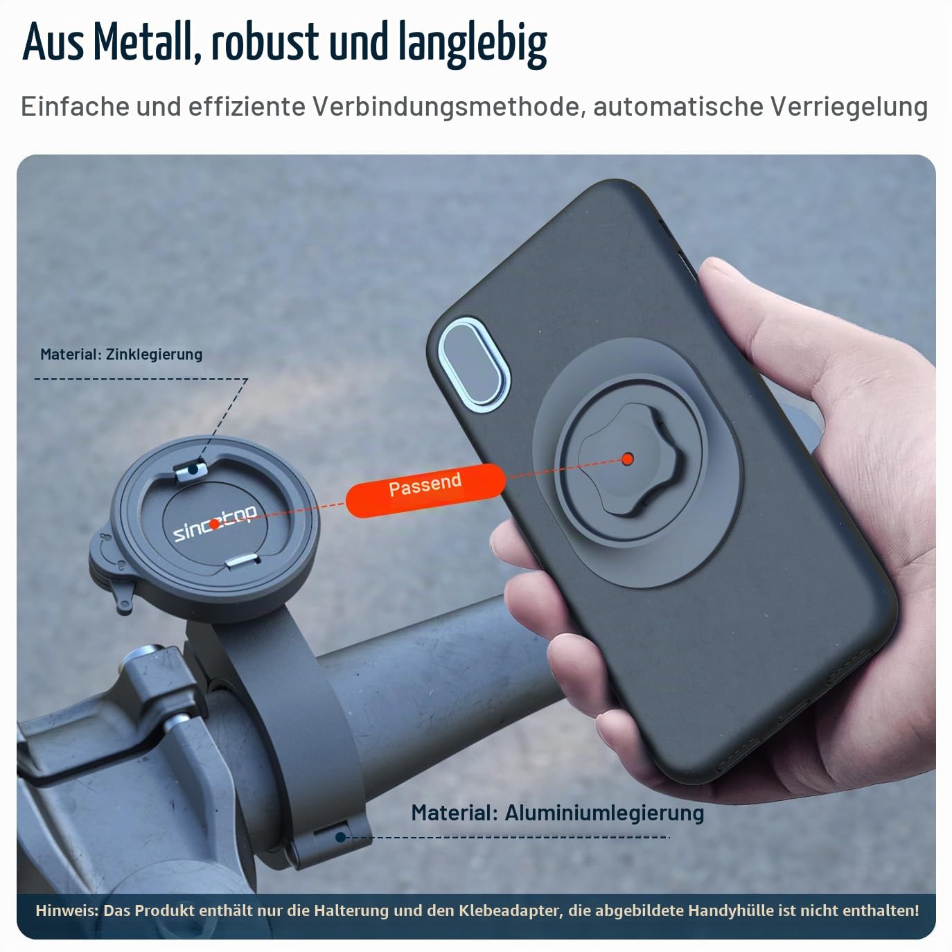 Handyhalterung Fahrrad,Rennrad Handyhalter mit universellem Adapter,Out-Front-Fahrradlenker halterung für Mountainbike, Roller,Elektrofahrrad und Motorrad Kompatibel Smartphones【Serie C - 1. Gen】