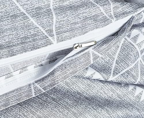 Miniatura 5 de Jingzhang - Juego de funda de edredón y funda de almohada de calidad de hotel (3 piezas), color gris, Poliéster & Mezcla de poliéster, Gris, gemelo