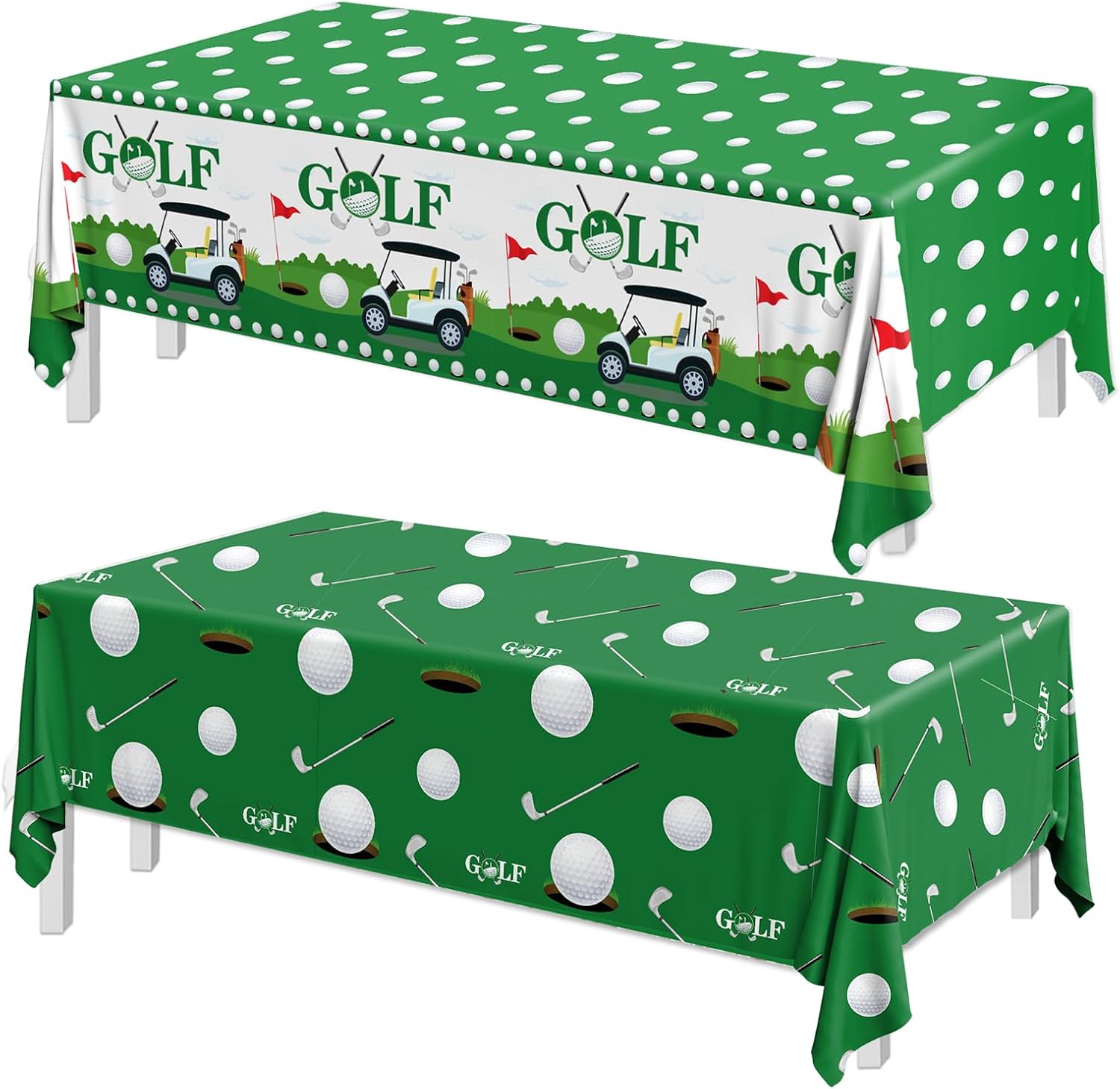 Golf Decorations Tablecloth,2pcs Golf Table Cloth Plastic Golf Party Decorations Table Cover for Sports Themed Golf Birthday Party Decorations,87 X 51 Inch
