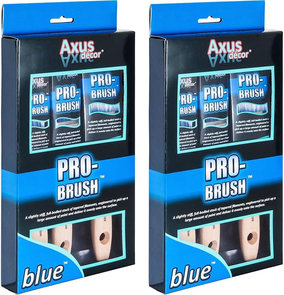 Axus Décor Blue Pro-Brush 3 Piece Set (Pack of 2)