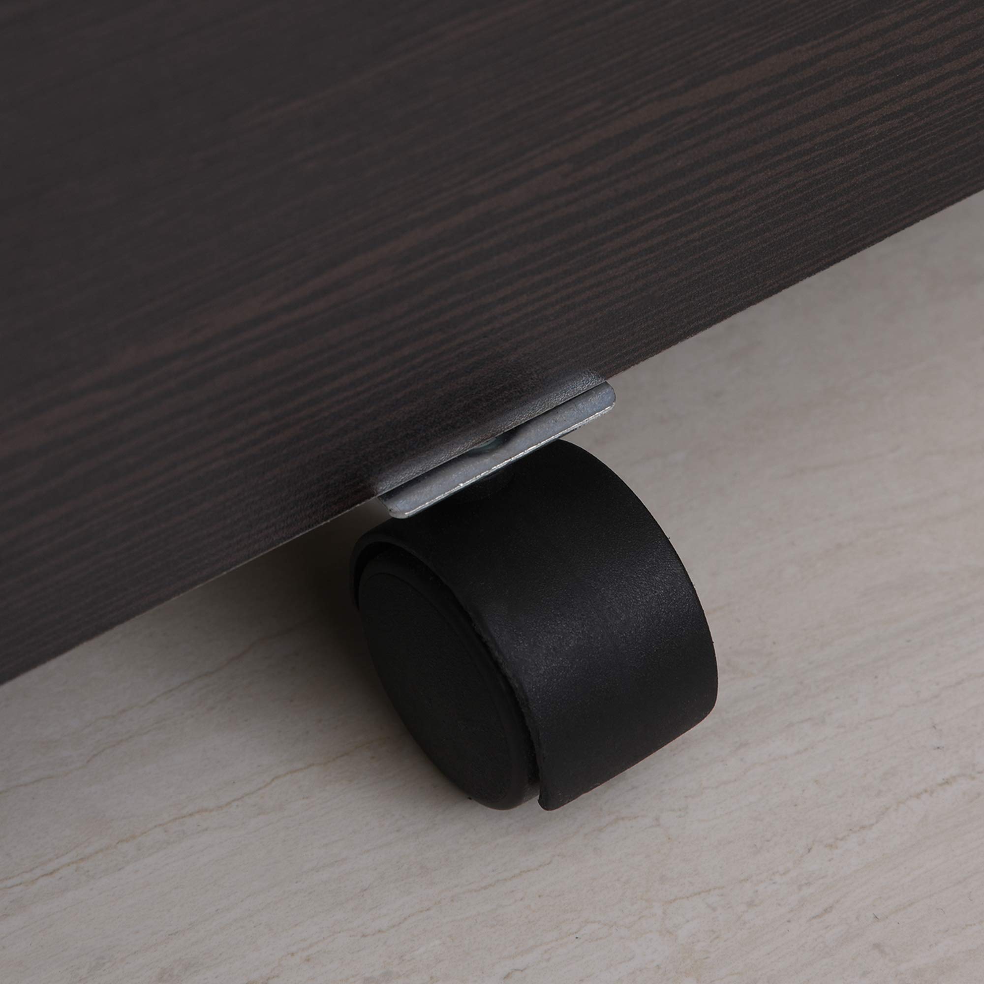 Vinsetto Schedario da Ufficio Cassettiera Per Scrivania in Legno, 2 Cassetti, Serratura con 2 Chiavi, Nero, 40x45x55.6cm