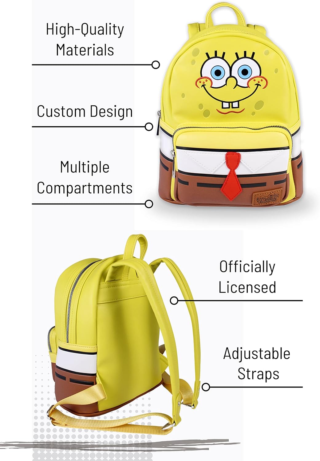 SpongeBob SquarePants Sponge Bob Square Pants Cosplay Mini 10" Backpack Women's Fashion Back Pack Bag