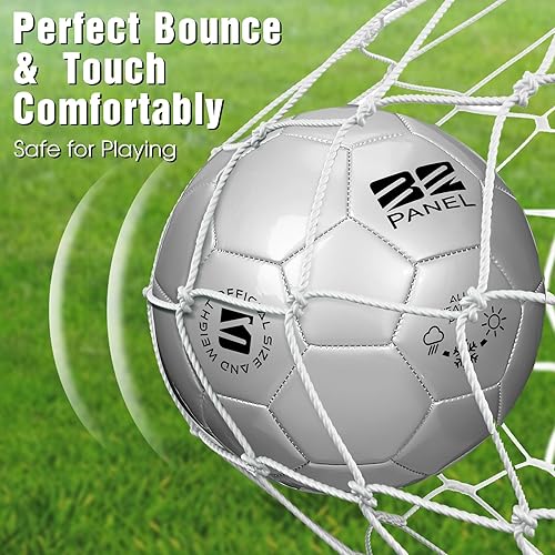 Miniatura 4 de Shappy 2 pelotas de fútbol de Navidad a granel con bomba, bolsa de malla, tamaño oficial 3, 4, 5, pelota de fútbol colorida para interiores y