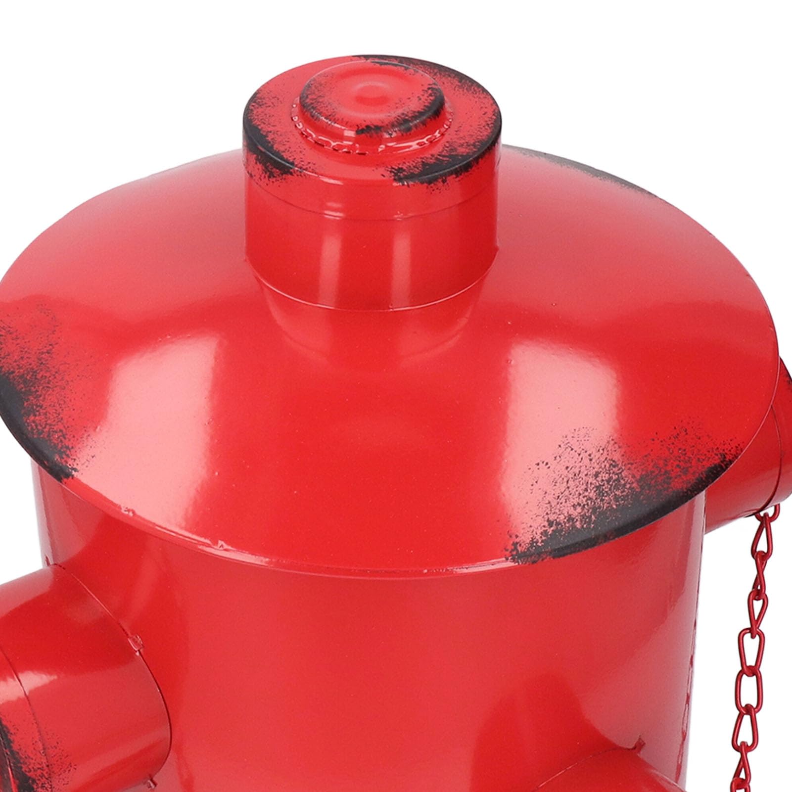 Jiawu Dekoracyjny Hydrantowy Kosz na śmieci Retro Przemysłowy żelazny Kosz na śmieci z Wiadrem do Wewnętrznej Kuchni Zewnątrz Ogrodu w Domu - Zabytkowy Metalowy, 12,6 X 12 X 15,75 Cala (czerwony)