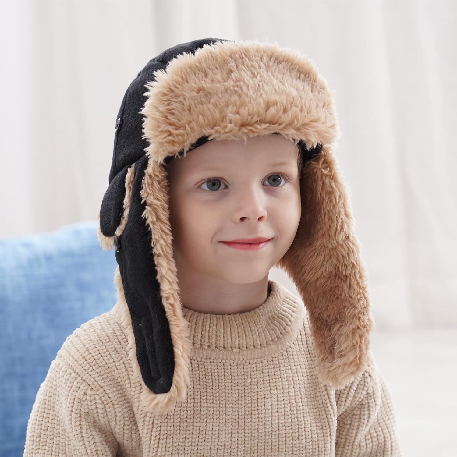 Connectyle Toddler Boys Kids Fleece Trapper Winter Hat with Ear Flaps Warm Hat