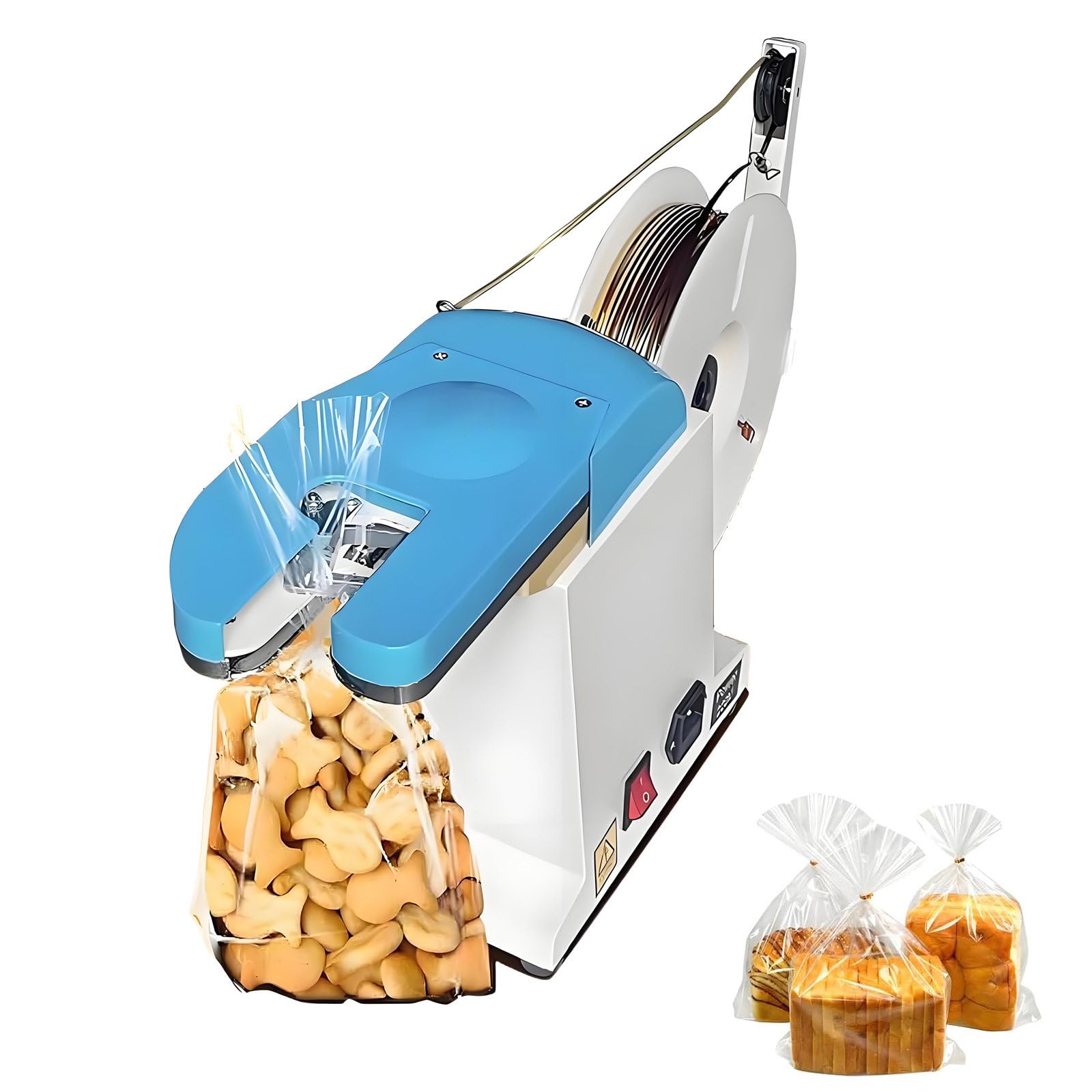 ASerZenith Automatic Twist-Tie Closing Machine For Bundling, Includes Metal Twist Ties, Food Bag Sealer For Candy Bread, Kitchen Packaging