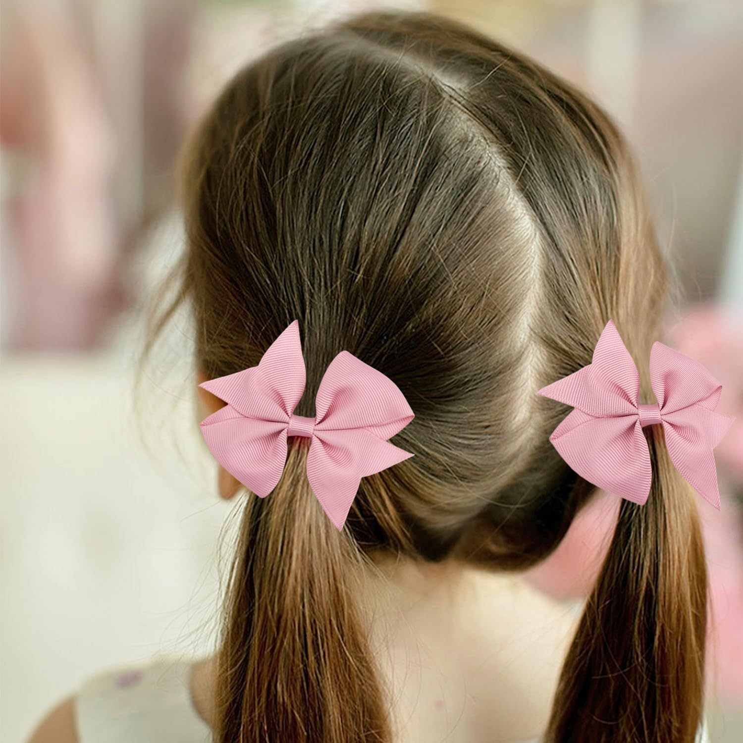 30PCS Girls' Hair Accessories, 15 Colors Grosgrain Ribbon 3.5-inch Alligator Clips, Pigtail Bows for Toddlers and Kids