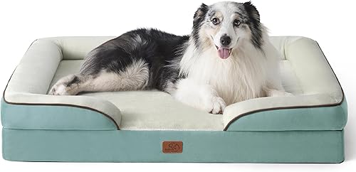 Miniatura 388 de Bedsure - Cama ortopédica XXL para perros, sofá cama lavable para perros gigantes, espuma de soporte con funda extraíble y lavable, forro Marrón