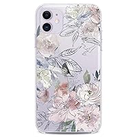 Vista 11 de Funda de poliuretano termoplástico compatible con Apple iPhone 11 2019 modelo 6.1 pulgadas Iph 11 Slim Fit Ramos Hojas Flores Niñas Impresión