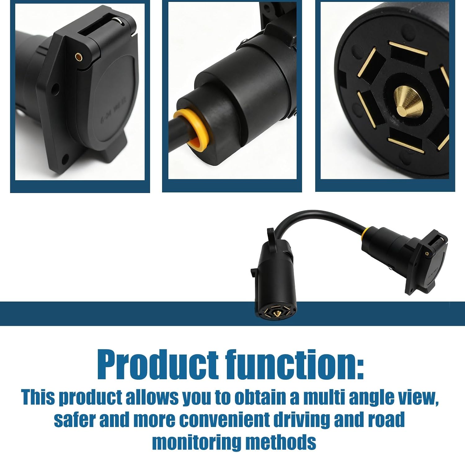 7-Way Vehicle Power Adapter, Compatible with Furrion RV Observation Camera 12V RV Trailer Camera System, Replace F2BC004XXBK FR87PR 2021132201