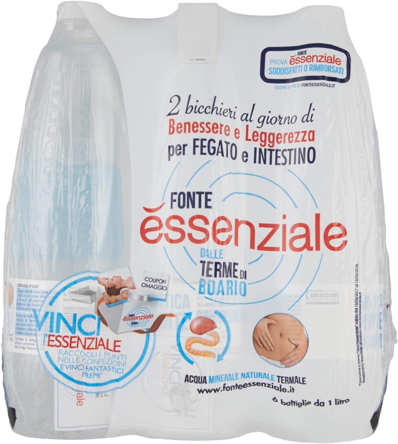 Italian Gourmet acqua minerale naturale, stilles Wasser aus Boario 24 x 1L | Per benessere quotidiano / für Trinkkur und leichte Routine, geeignet zu, Gesamtnettogewicht 24 L + Kostenlos Polpa 400g