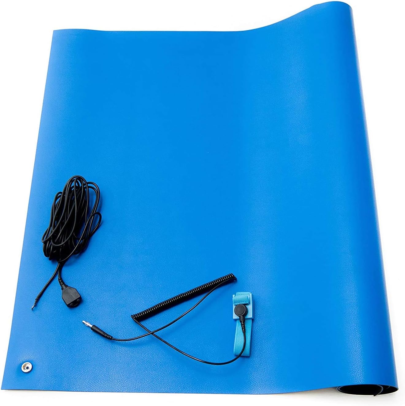 Supreme-ESD Safe (Anti Static) 6 ft X 2.5 ft Table Mat Pvc 2 Layer Blue Mat Thickness 1.5 mm Size (6 ft X 2.5 ft) With On 4 Corner Button