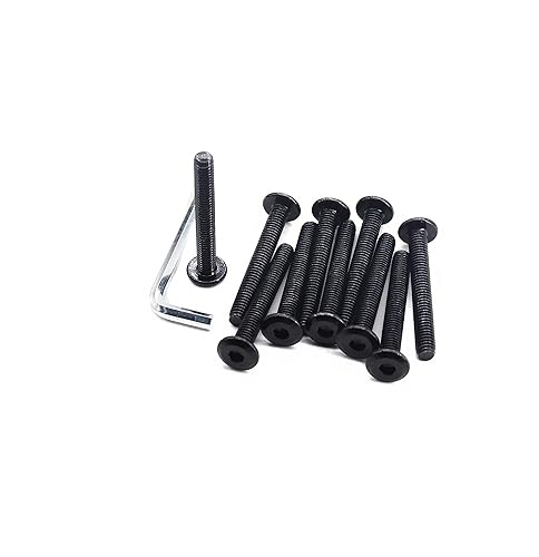 Miniatura 5 de binifiMux 10 unids M6 x 1.378 in Remache negro avellanado Socket Cap Allen pernos remache tornillos muebles de conexión 304 acero inoxidable