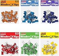 Vista 32 de JAM PAPER Clips para carpeta coloridos - Extra Pequeños - 3/5 Pulgadas (15 mm) - Clips para carpeta azules - 30/Paquete