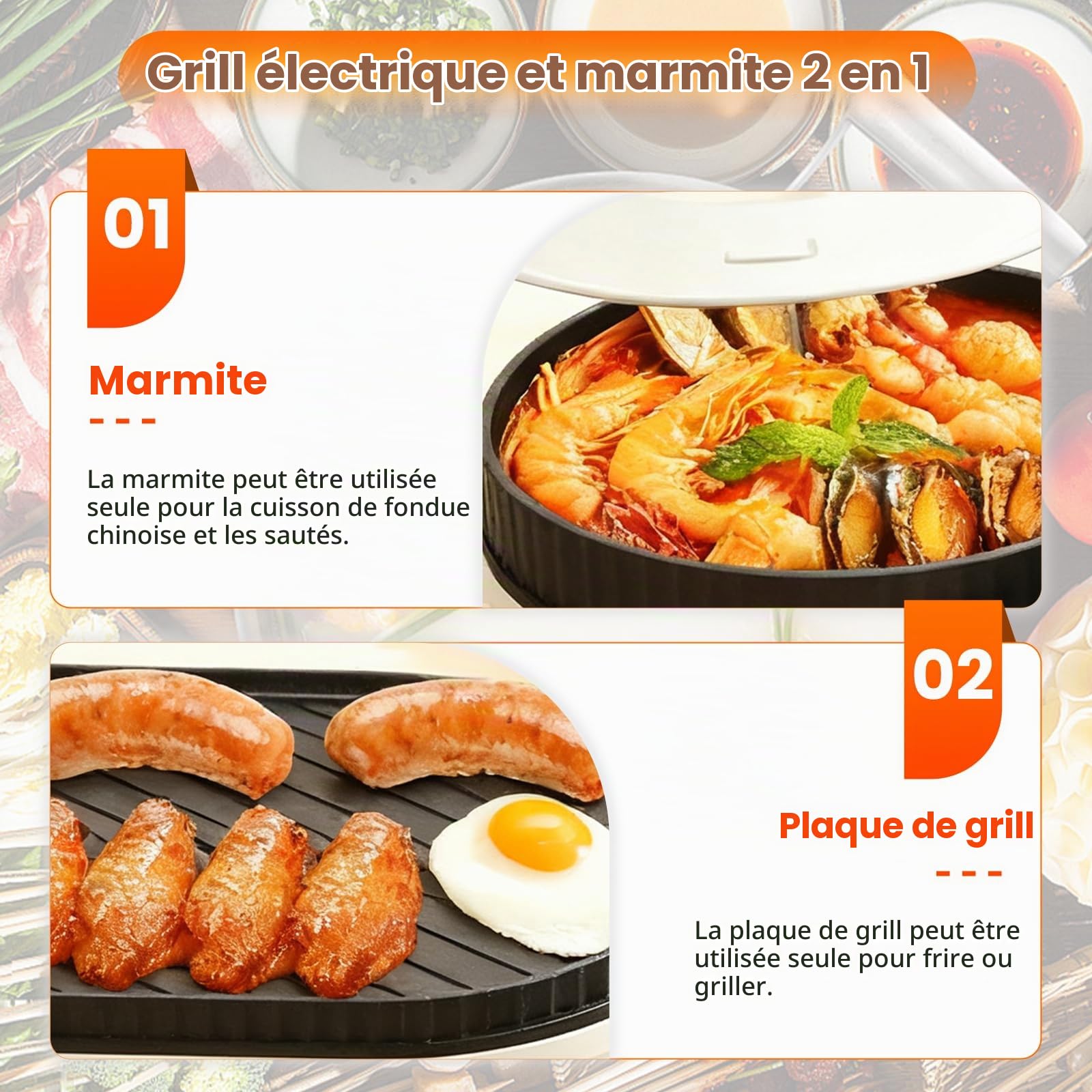 Marmite éLectrique Avec Gril, Marmite éLectrque 2 En 1, Marmites Chinoise