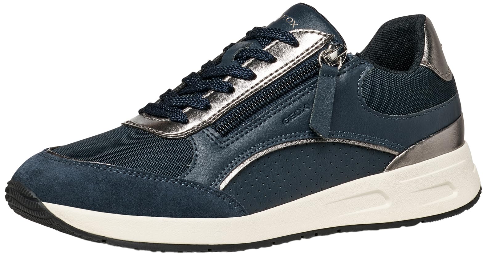 Geox Women's D BULMYA B Trainers, Navy/Silver, 41 EU