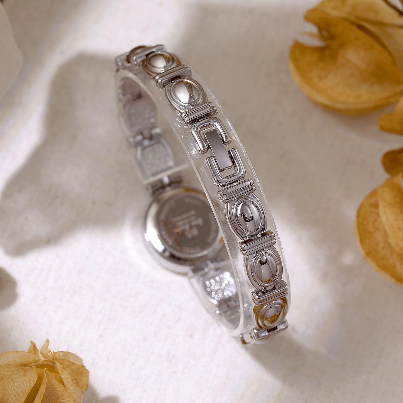 Montre de Luxe Ovale à Quartz avec incrustations de Jade, Bracelet étanche rétro, Peut être utilisée comme Cadeau for Petite Amie et Femme