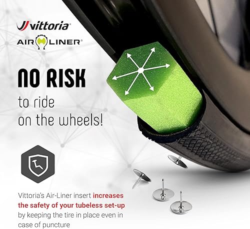 Miniatura 4 de Vittoria Inserto Air-Liner para neumáticos de bicicleta de carretera sin cámara listos para funcionar planos, dos válvulas multivías incluidas