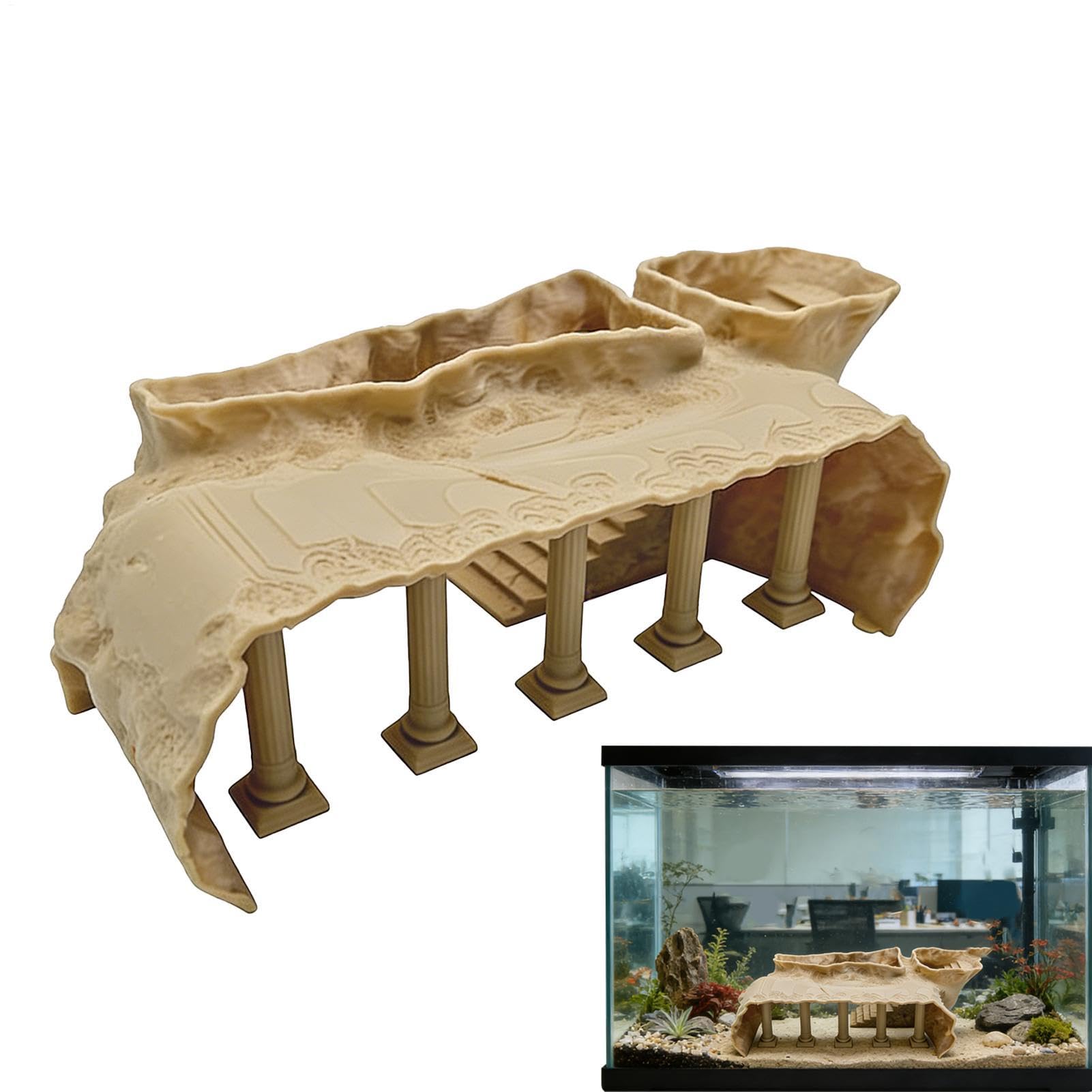 Aquarium Decor Cave Fish Tank Tunnel Landscaping Shelter