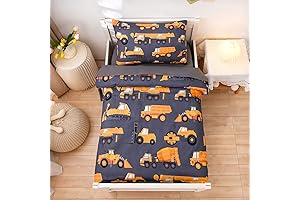 NTBED Toddler Boy Bedding, Construction Vehicle Themed Comforter and Sheets Set