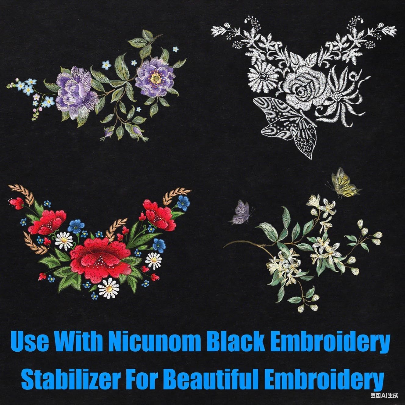 Nicunom Black Cut Away Machine Embroidery Stabilizer Backing 12" x 25 Yard Roll, Medium Weight 2.5 Ounce - Image 5