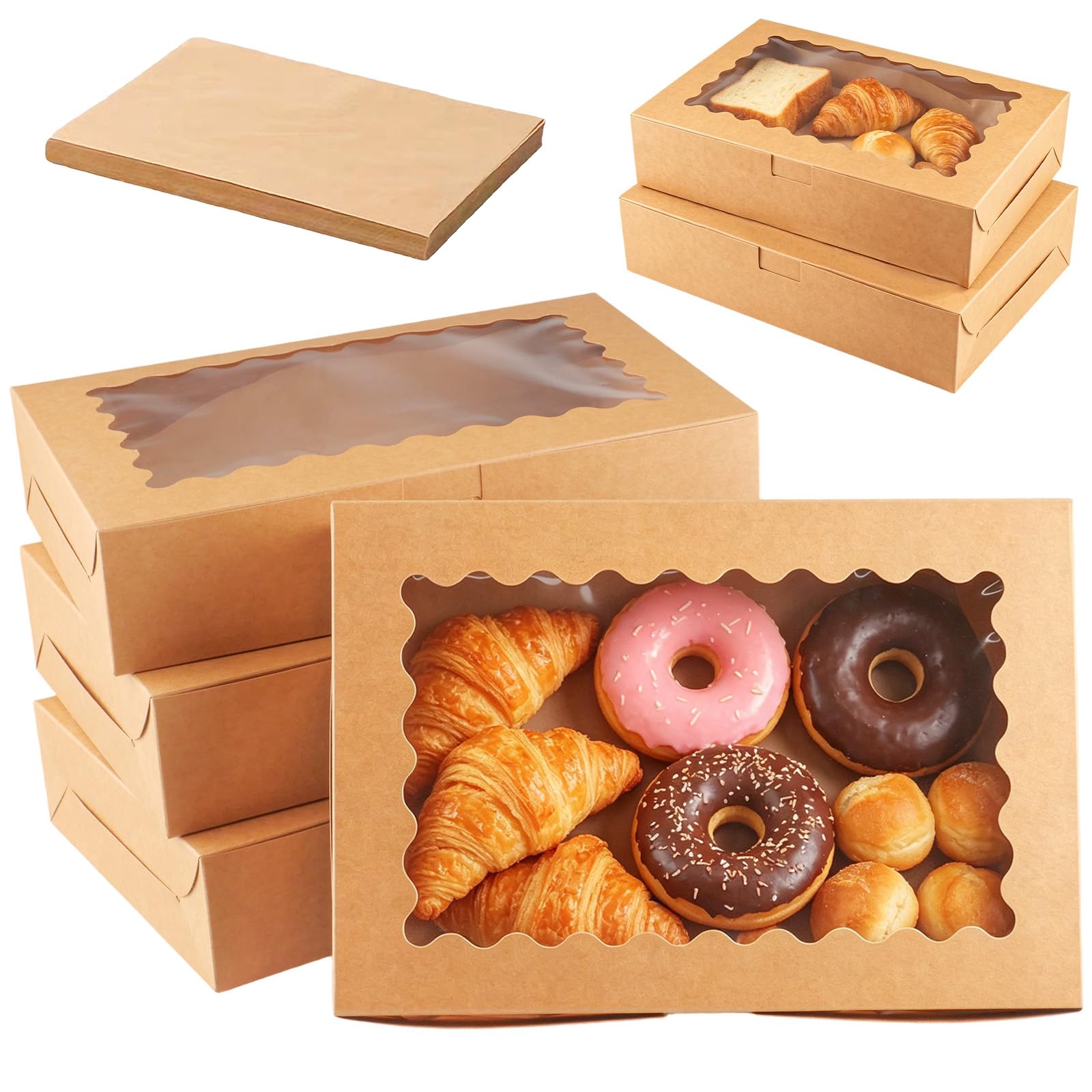 Confezione da 20 scatole per biscotti con coperchio trasparente, confezione