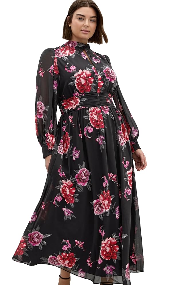 City Chic Women's Plus Size Dress-Alexandra Print Maxi, Rosa Floral by City Chic - Used condition - US$85.99