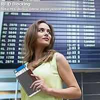 Vista 78 de FINTIE Soporte para pasaporte, cartera de viaje delgada con bloqueo RFID, funda protectora para pasaporte, esencial con ranuras para tarjetas