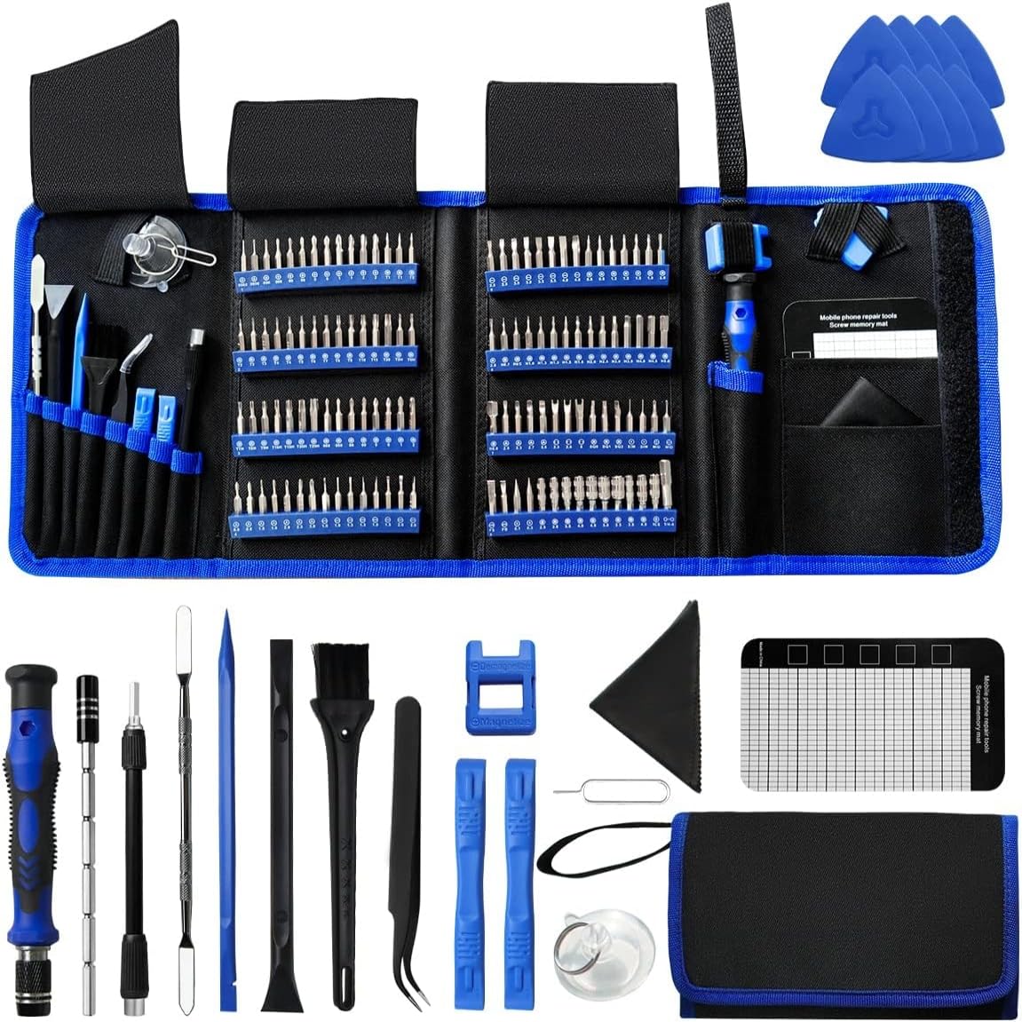 142 in 1 Professional Electronics Precision Screwdriver Set with 120 Bits Magnetic Repair Tool Kit for Phone, Computer, Laptop, PC, Tablet, Game Console, and Others