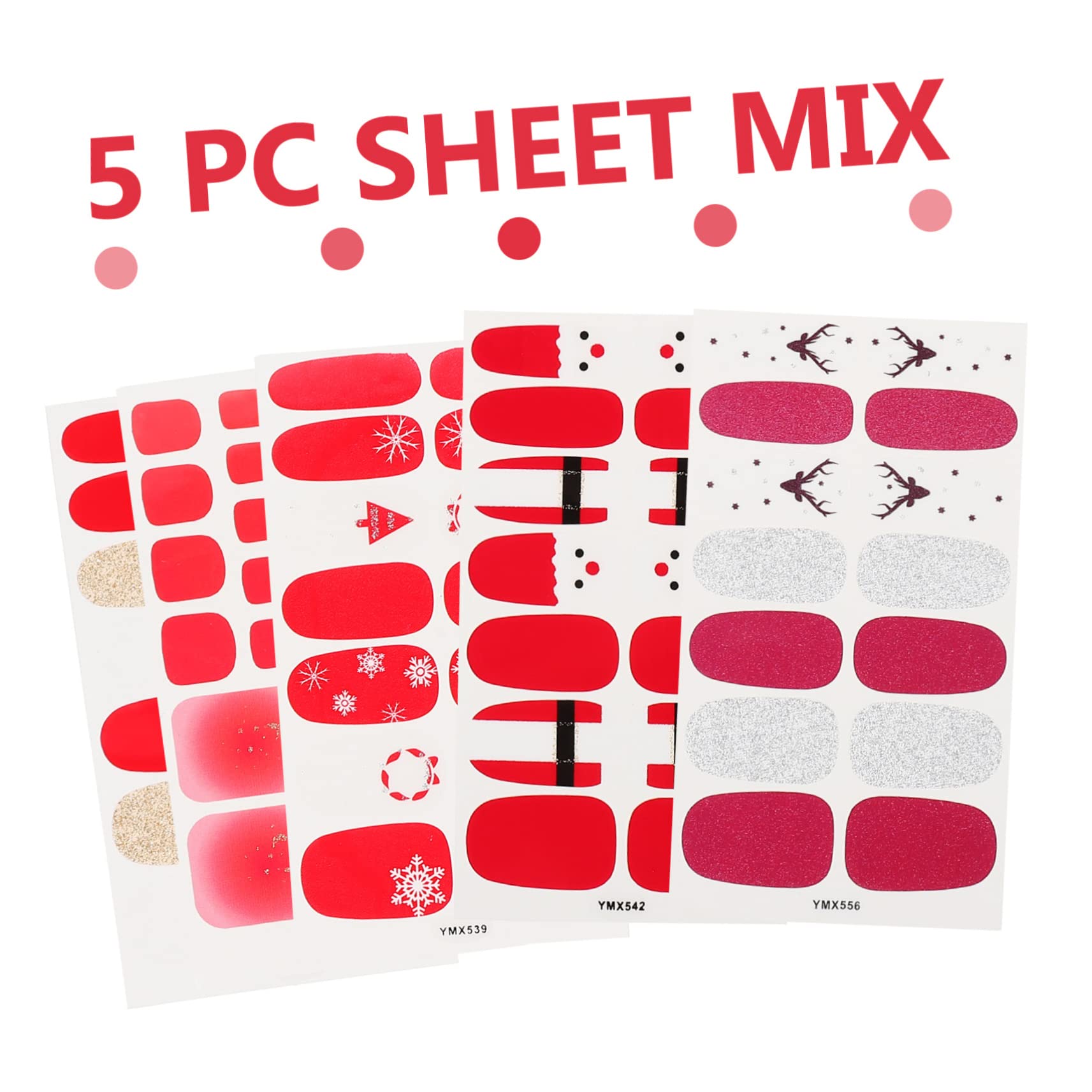 Healeved 25fogli Adesivi Unghie Natalizi Decorazioni Autoadesive Per Facili Applicare Adatti Per Unghie e Artificiali Design Per Manicure Te