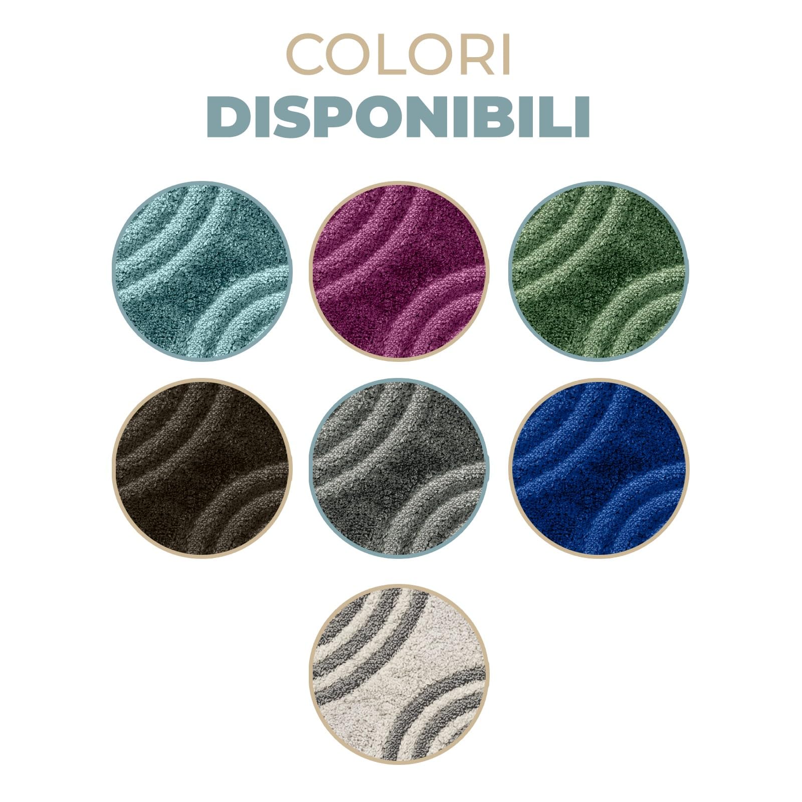 PARAMAISON Set Tappeti Bagno 3 Pezzi Antiscivolo in Polipropilene, 2 Tappeti WC 37,5x45 + 1 Tappetino 45x75 cm, Morbidi e Resistenti, Facili da Pulire, Made in Italy | Marrone