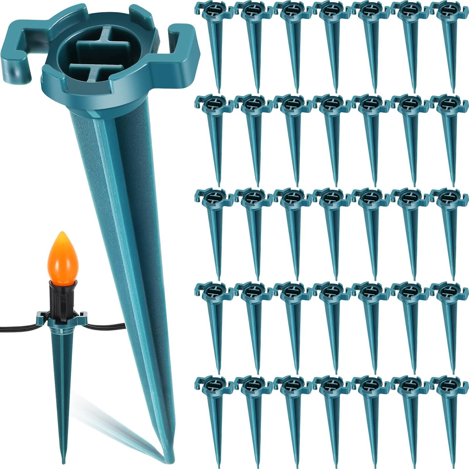 BBTO 5 Inch Christmas Light Stake C7 and C9 Light Ground Stakes Outdoor