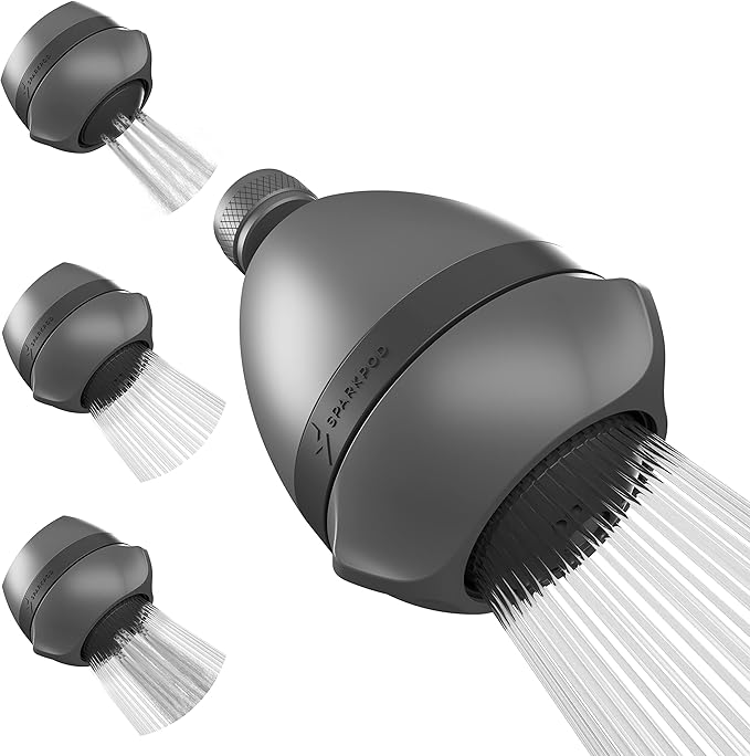 SparkPod 3 Inch Power Pressure Boosting Shower Head Shower Water Pressure Booster High