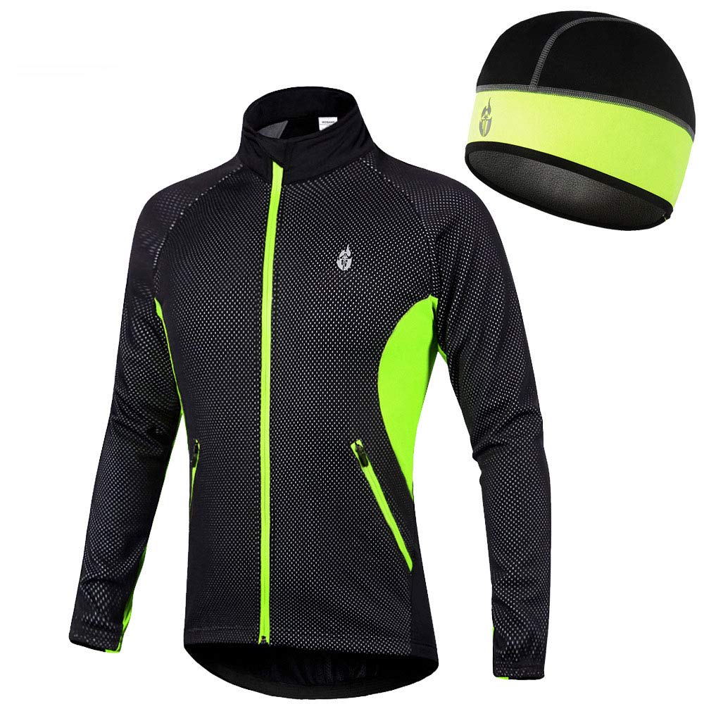 Bike-Jacke Herbst und Winter Mountain Bike Jacke Windjacke Reitsakko Reitanzug Warm-Hut/Wasserdicht/Reflektor-Streifen